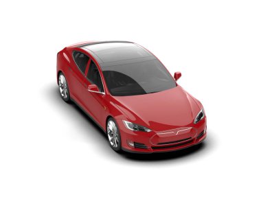 Modern araba beyaz arka planda izole edilmiş. 3d illüstrasyon