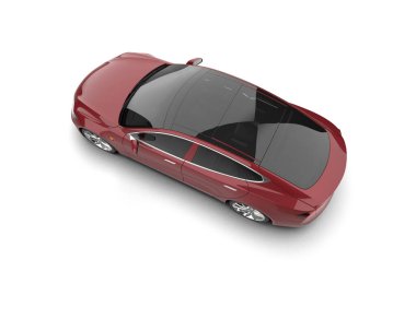 Modern araba arka planda izole edilmiş. 3d görüntüleme - illüstrasyon