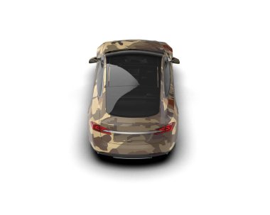 Modern araba arka planda izole edilmiş. 3d görüntüleme - illüstrasyon