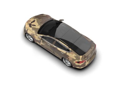 Modern araba arka planda izole edilmiş. 3d görüntüleme - illüstrasyon