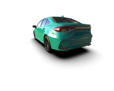 Modern araba arka planda izole edilmiş. 3d görüntüleme - illüstrasyon