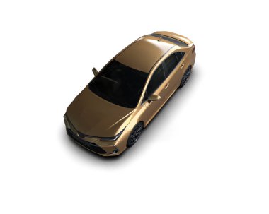 Modern araba arka planda izole edilmiş. 3d görüntüleme - illüstrasyon