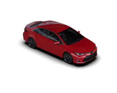 Modern araba arka planda izole edilmiş. 3d görüntüleme - illüstrasyon