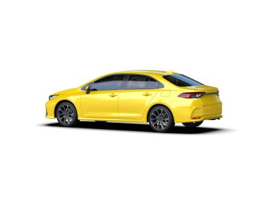 Modern araba arka planda izole edilmiş. 3d görüntüleme - illüstrasyon