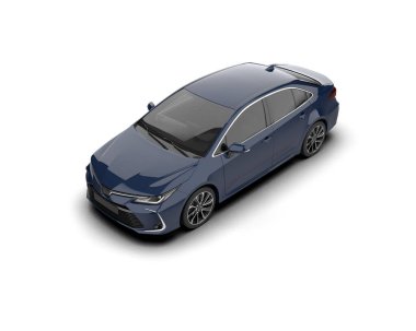 Modern araba arka planda izole edilmiş. 3d görüntüleme - illüstrasyon