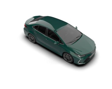 Modern araba arka planda izole edilmiş. 3d görüntüleme - illüstrasyon