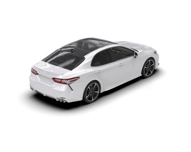 Modern araba arka planda izole edilmiş. 3d görüntüleme - illüstrasyon