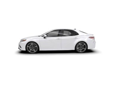 Modern araba arka planda izole edilmiş. 3d görüntüleme - illüstrasyon