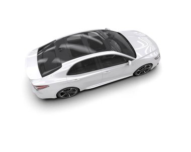 Modern araba arka planda izole edilmiş. 3d görüntüleme - illüstrasyon