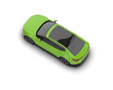 Modern araba beyaz arka planda izole edilmiş. 3d resimleme