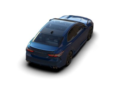 Modern araba arka planda izole edilmiş. 3d görüntüleme - illüstrasyon