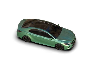 Modern araba arka planda izole edilmiş. 3d görüntüleme - illüstrasyon