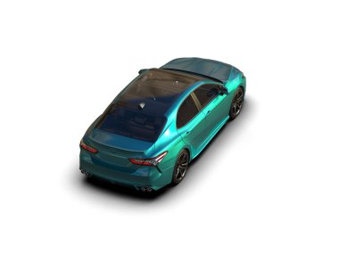 Modern araba arka planda izole edilmiş. 3d görüntüleme - illüstrasyon
