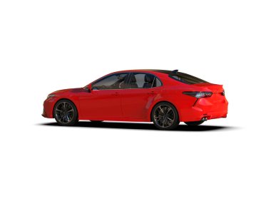 Modern araba arka planda izole edilmiş. 3d görüntüleme - illüstrasyon