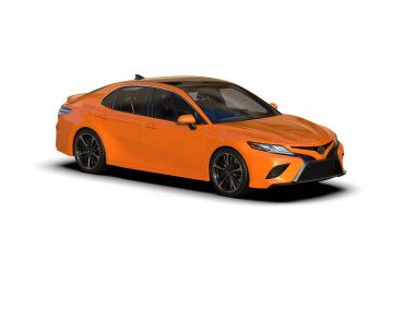 Modern araba arka planda izole edilmiş. 3d görüntüleme - illüstrasyon