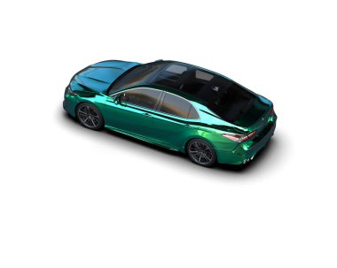 Üç boyutlu illüstrasyon. Modern araba beyaz arkaplanda izole edildi. 