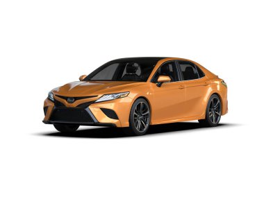 Üç boyutlu illüstrasyon. Modern araba beyaz arkaplanda izole edildi. 