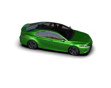 Üç boyutlu illüstrasyon. Modern araba beyaz arkaplanda izole edildi. 