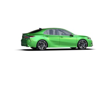 Üç boyutlu illüstrasyon. Modern araba beyaz arkaplanda izole edildi. 