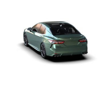 Üç boyutlu illüstrasyon. Modern araba beyaz arkaplanda izole edildi. 