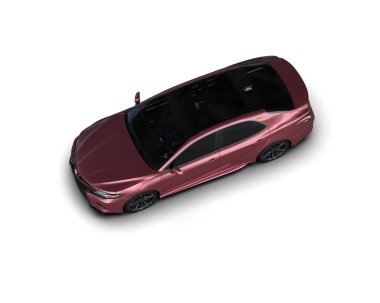 Üç boyutlu illüstrasyon. Modern araba beyaz arkaplanda izole edildi. 