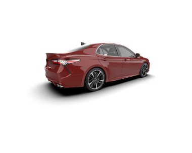 Üç boyutlu illüstrasyon. Modern araba beyaz arkaplanda izole edildi. 