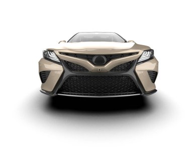 Üç boyutlu illüstrasyon. Modern araba beyaz arkaplanda izole edildi. 