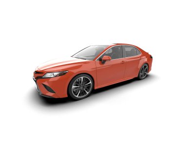 Üç boyutlu illüstrasyon. Modern araba beyaz arkaplanda izole edildi. 