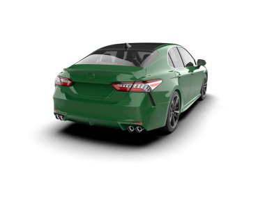 Üç boyutlu illüstrasyon. Modern araba beyaz arkaplanda izole edildi. 