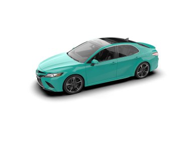 Üç boyutlu illüstrasyon. Modern araba beyaz arkaplanda izole edildi. 