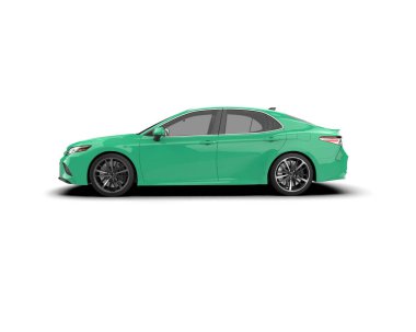 Üç boyutlu illüstrasyon. Modern araba beyaz arkaplanda izole edildi. 