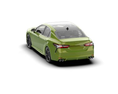 Üç boyutlu illüstrasyon. Modern araba beyaz arkaplanda izole edildi. 