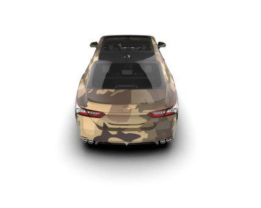 Üç boyutlu illüstrasyon. Modern araba beyaz arkaplanda izole edildi. 