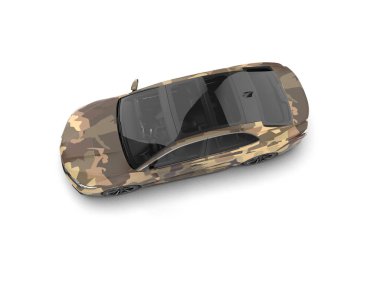 Modern araba arka planda izole edilmiş. 3d görüntüleme - illüstrasyon