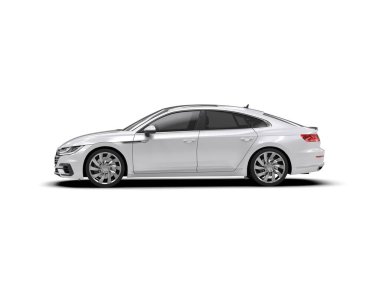 Modern araba arka planda izole edilmiş. 3d görüntüleme - illüstrasyon