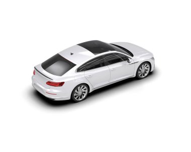 Modern araba arka planda izole edilmiş. 3d görüntüleme - illüstrasyon