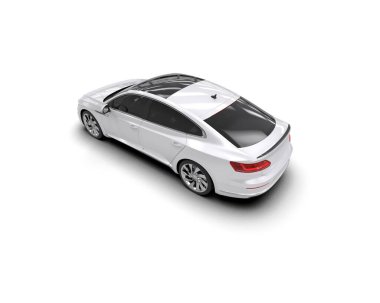 Modern araba arka planda izole edilmiş. 3d görüntüleme - illüstrasyon