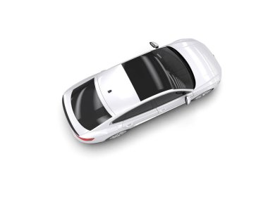 Modern araba arka planda izole edilmiş. 3d görüntüleme - illüstrasyon