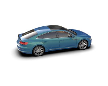 Modern araba arka planda izole edilmiş. 3d görüntüleme - illüstrasyon