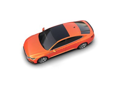 Modern araba arka planda izole edilmiş. 3d görüntüleme - illüstrasyon