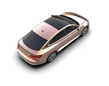 Üç boyutlu illüstrasyon. Modern araba beyaz arkaplanda izole edildi. 