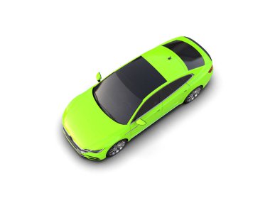 Üç boyutlu illüstrasyon. Modern araba beyaz arkaplanda izole edildi. 