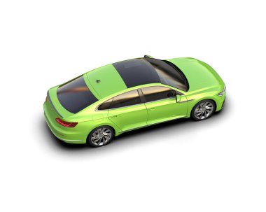 Üç boyutlu illüstrasyon. Modern araba beyaz arkaplanda izole edildi. 