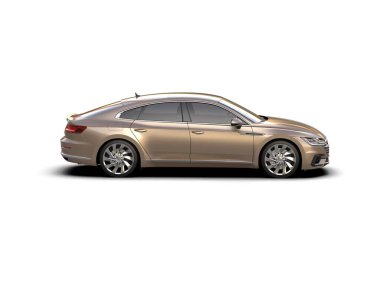 Üç boyutlu illüstrasyon. Modern araba beyaz arkaplanda izole edildi. 