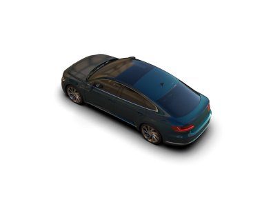 Üç boyutlu illüstrasyon. Modern araba beyaz arkaplanda izole edildi. 