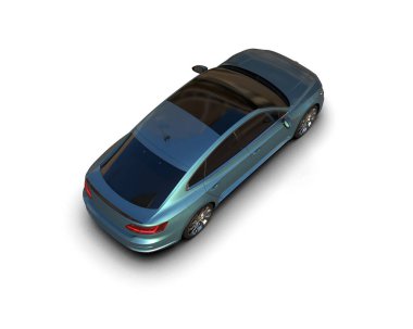 Üç boyutlu illüstrasyon. Modern araba beyaz arkaplanda izole edildi. 