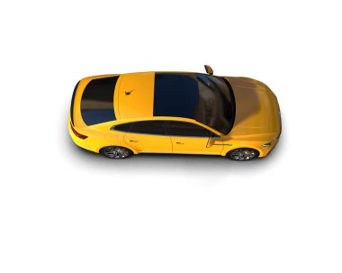 Üç boyutlu illüstrasyon. Modern araba beyaz arkaplanda izole edildi. 