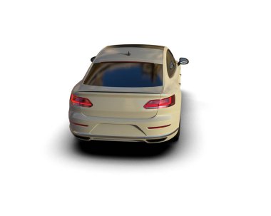 Üç boyutlu illüstrasyon. Modern araba beyaz arkaplanda izole edildi. 