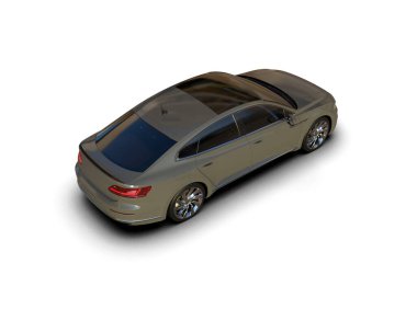 Üç boyutlu illüstrasyon. Modern araba beyaz arkaplanda izole edildi. 