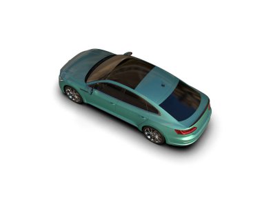 Üç boyutlu illüstrasyon. Modern araba beyaz arkaplanda izole edildi. 